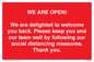 PA7325: WE ARE OPEN! We are delighted to welcome you back. Please keep you and our team well by following our social distancing measures. Thank you.
