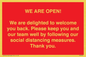 PA7325: WE ARE OPEN! We are delighted to welcome you back. Please keep you and our team well by following our social distancing measures. Thank you.