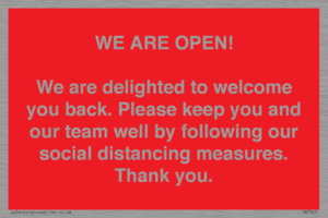 PA7325: WE ARE OPEN! We are delighted to welcome you back. Please keep you and our team well by following our social distancing measures. Thank you.