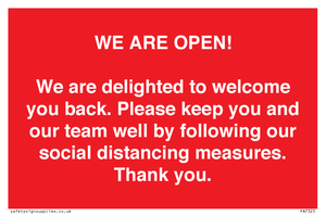 PA7325: WE ARE OPEN! We are delighted to welcome you back. Please keep you and our team well by following our social distancing measures. Thank you.