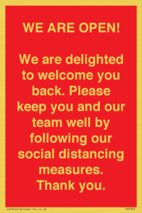 PA7325: WE ARE OPEN! We are delighted to welcome you back. Please keep you and our team well by following our social distancing measures. Thank you.