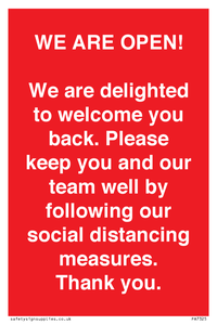 PA7325: WE ARE OPEN! We are delighted to welcome you back. Please keep you and our team well by following our social distancing measures. Thank you.