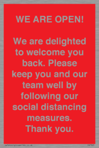 PA7325: WE ARE OPEN! We are delighted to welcome you back. Please keep you and our team well by following our social distancing measures. Thank you.