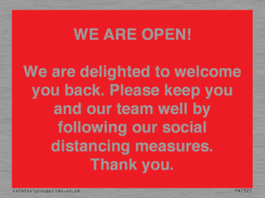 PA7325: WE ARE OPEN! We are delighted to welcome you back. Please keep you and our team well by following our social distancing measures. Thank you.