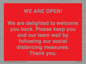 PA7325: WE ARE OPEN! We are delighted to welcome you back. Please keep you and our team well by following our social distancing measures. Thank you.