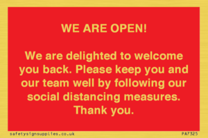 PA7325: WE ARE OPEN! We are delighted to welcome you back. Please keep you and our team well by following our social distancing measures. Thank you.