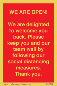 PA7325: WE ARE OPEN! We are delighted to welcome you back. Please keep you and our team well by following our social distancing measures. Thank you.