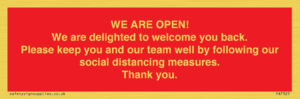 PA7325: WE ARE OPEN! We are delighted to welcome you back. Please keep you and our team well by following our social distancing measures. Thank you.