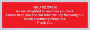 PA7325: WE ARE OPEN! We are delighted to welcome you back. Please keep you and our team well by following our social distancing measures. Thank you.