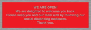 PA7325: WE ARE OPEN! We are delighted to welcome you back. Please keep you and our team well by following our social distancing measures. Thank you.