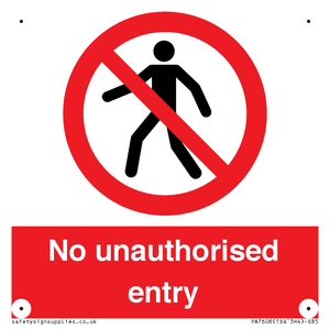 PA7608: No unauthorised entry