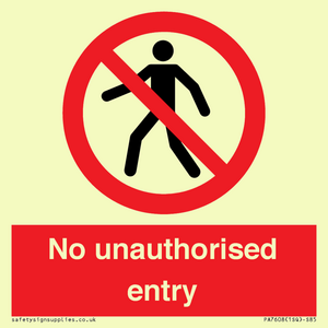 PA7608: No unauthorised entry