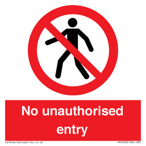 PA7608: No unauthorised entry
