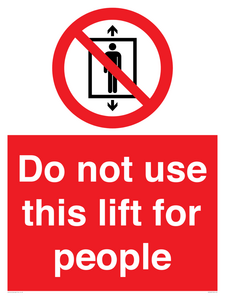 PA7643: Do not use this lift for people