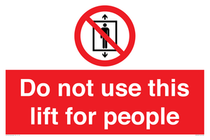 PA7643: Do not use this lift for people