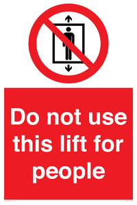 PA7643: Do not use this lift for people