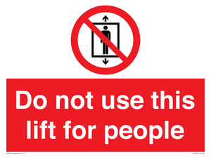 PA7643: Do not use this lift for people
