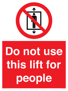 PA7643: Do not use this lift for people
