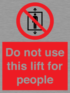 PA7643: Do not use this lift for people