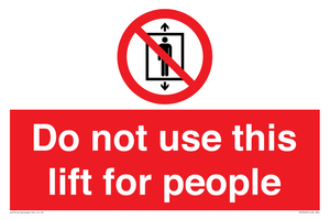 PA7643: Do not use this lift for people