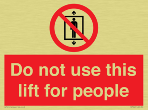 PA7643: Do not use this lift for people