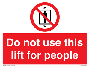PA7643: Do not use this lift for people
