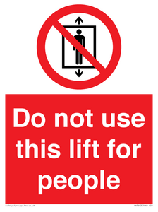 PA7643: Do not use this lift for people