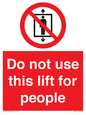 PA7643: Do not use this lift for people