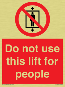 PA7643: Do not use this lift for people