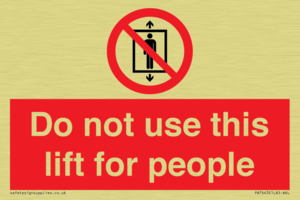 PA7643: Do not use this lift for people