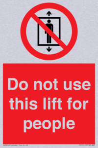 PA7643: Do not use this lift for people