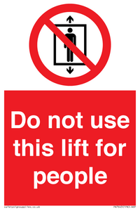 PA7643: Do not use this lift for people