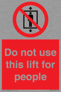 PA7643: Do not use this lift for people