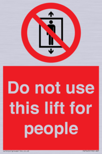 PA7643: Do not use this lift for people