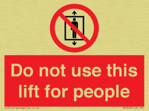 PA7643: Do not use this lift for people