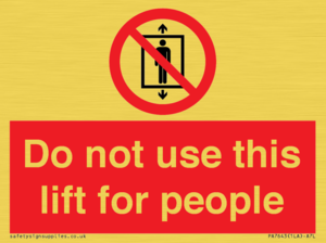 PA7643: Do not use this lift for people
