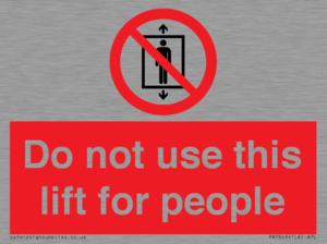 PA7643: Do not use this lift for people