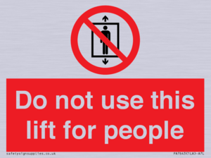 PA7643: Do not use this lift for people
