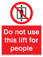 PA7643: Do not use this lift for people