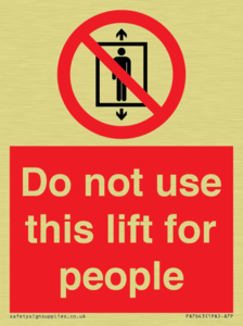 PA7643: Do not use this lift for people