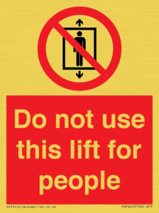 PA7643: Do not use this lift for people