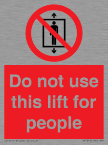 PA7643: Do not use this lift for people