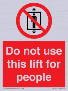 PA7643: Do not use this lift for people