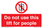 PA7643: Do not use this lift for people
