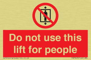 PA7643: Do not use this lift for people