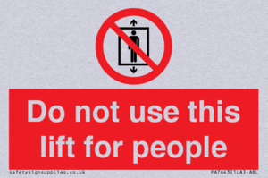 PA7643: Do not use this lift for people