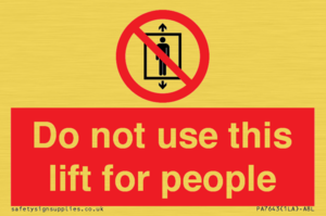 PA7643: Do not use this lift for people