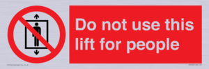 PA7643: Do not use this lift for people