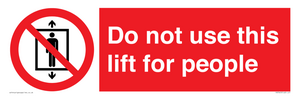 PA7643: Do not use this lift for people
