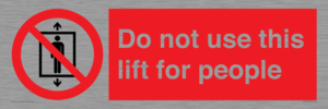 PA7643: Do not use this lift for people